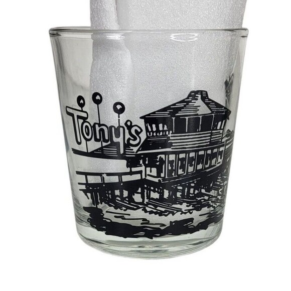 Vintage 60s MCM Tony's On The Pier Redondo Beach California Glass Rocks Glasses - Picture 11 of 15